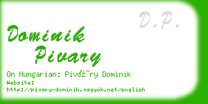 dominik pivary business card